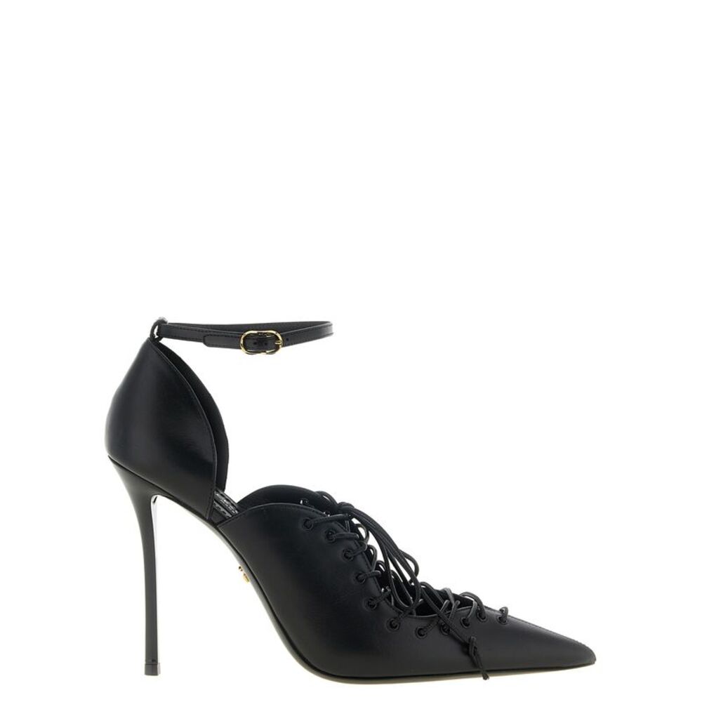 Dolce&Gabbana Women Leather Pumps With Lace-Up